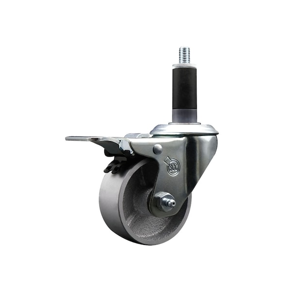 3'' Semi Steel Swivel 1-1/8'' Expanding Stem Caster Total Lock Brake